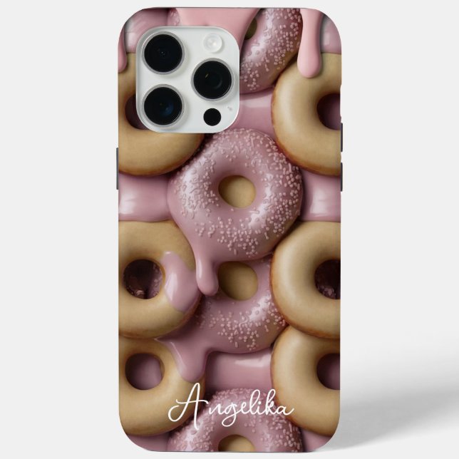 Melting Donuts Personalized Name Case-Mate iPhone Case (Back)