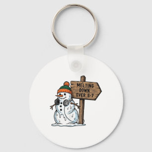 Melting Down Over 6-7 Funny 67 Christmas Snowman S Keychain
