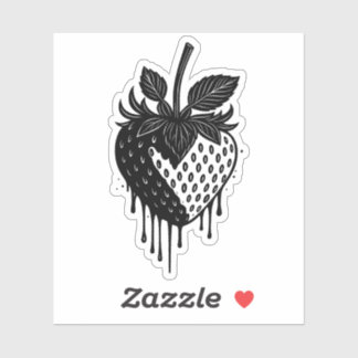 Melting Drip Strawberry Artwork Sticker