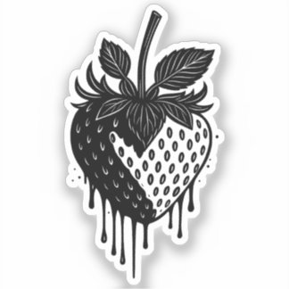 Melting Drip Strawberry Artwork Sticker
