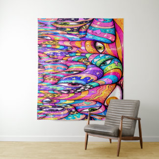 Melting Eyes Collage | Psychedelic Wall Tapestry