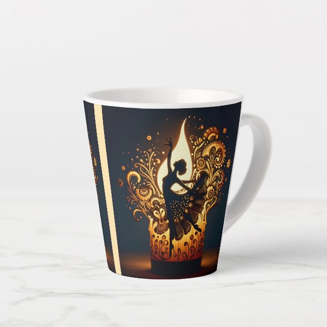 Melting Flamenco Dancer  Latte Mug (Right Angle)