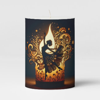 Melting Flamenco Dancer Pillar Candle