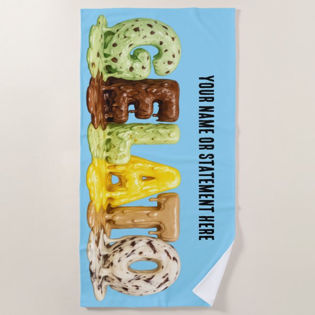 Melting Gelato Beach Towel (Front)