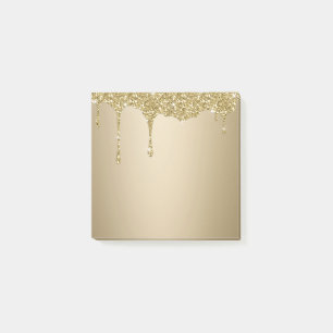 Melting Gold Glitter Post-it Notes