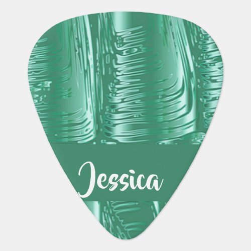 Melting green mineral patterned guitar pick