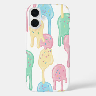 Melting Ice Cream and Sprinkles Pattern  iPhone 16 Case