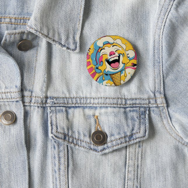 Melting Joy – Ice Cream Pop Art Explosion Button (In Situ)