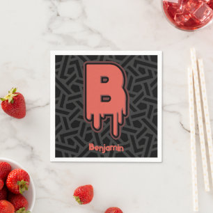 Melting Letter B – Custom Name Birthday Gift Napkins