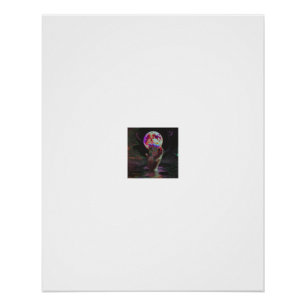 Melting Moon Rising From Ocean Waters Poster