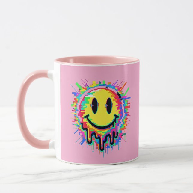 Melting Multicolor Painted Face Mug Design (Left)