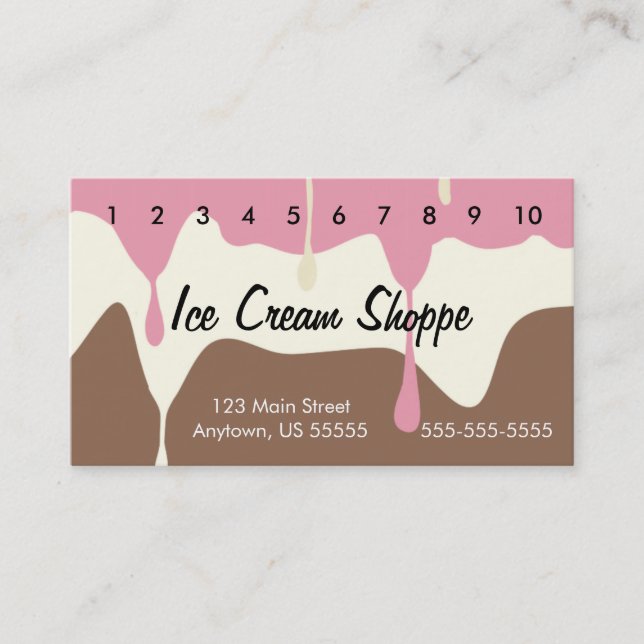 Melting Neapolitan Ice Cream Punch Card (Front)