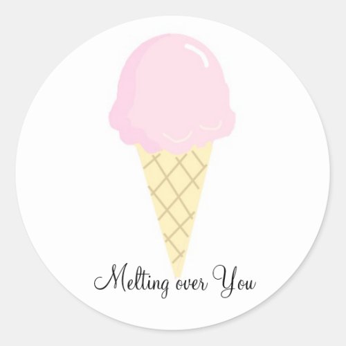 Melting over You _ Ice Cream Classic Round Sticker