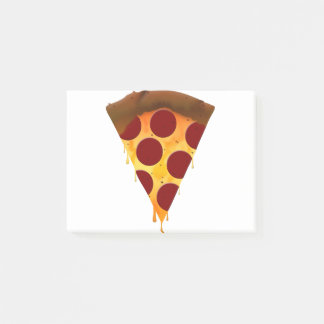 melting pepperoni pizza slice post-it notes