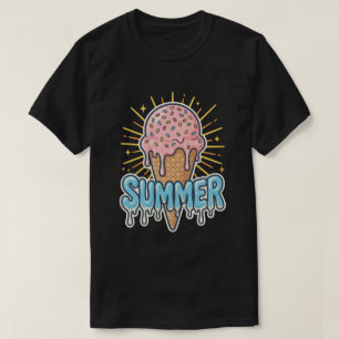 Melting Pink Ice Cream Cone - cute summer holiday  T-Shirt