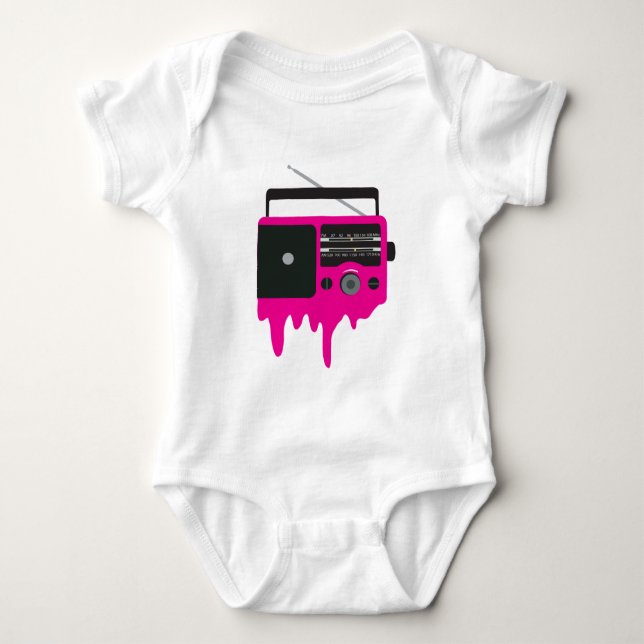 Melting Pink Radio Baby Bodysuit (Front)