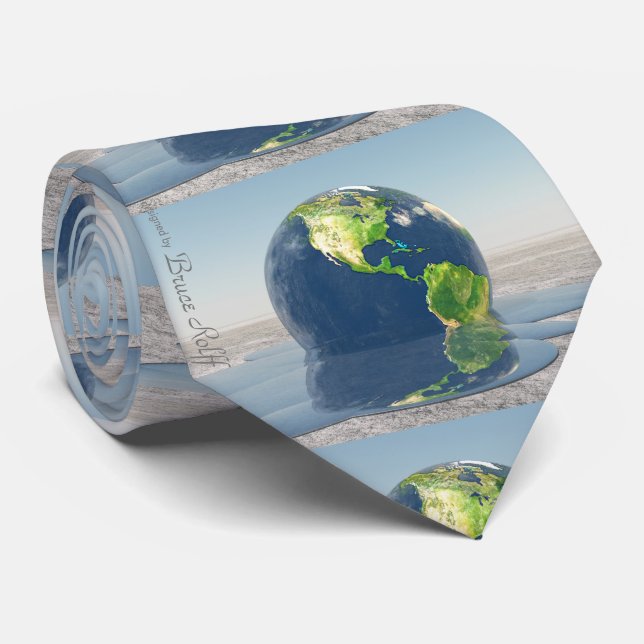 Melting planet Earth Neck Tie (Rolled)