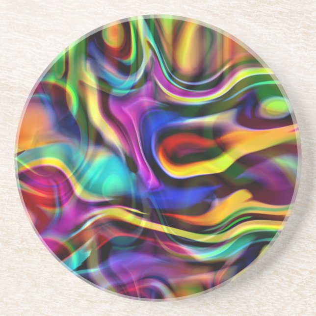 Melting Rainbow Drink Coaster (Front)