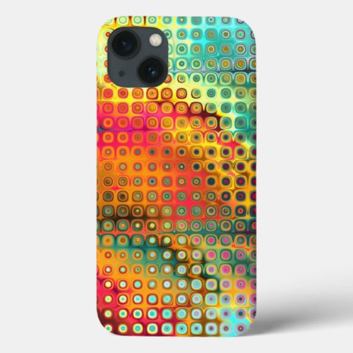 Melting Rainbow of Dots Pattern iPhone 13 Case