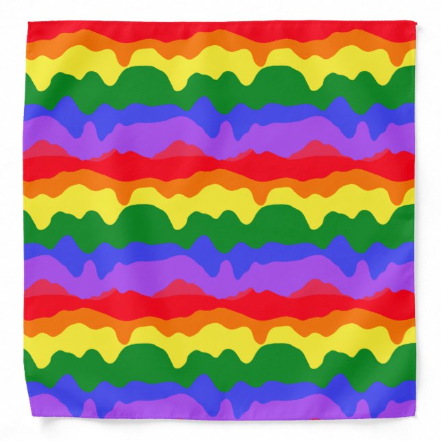 Melting Rainbow Stripes Bandana (Front)