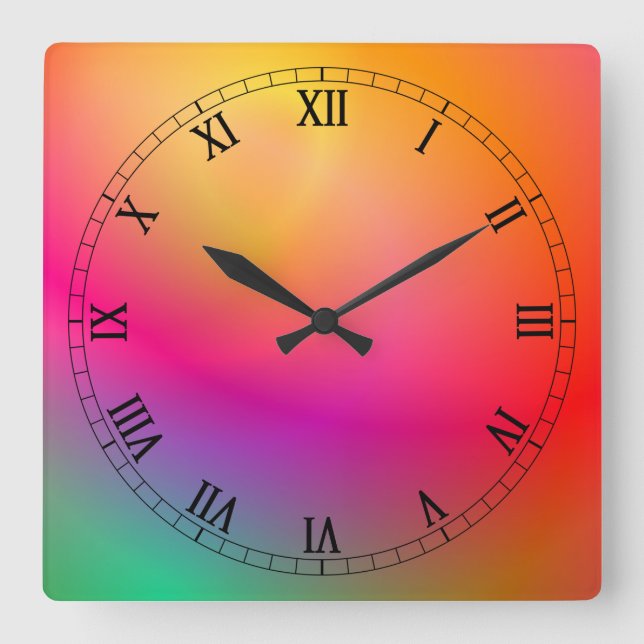 Melting Rainbow Wall Clock (Front)
