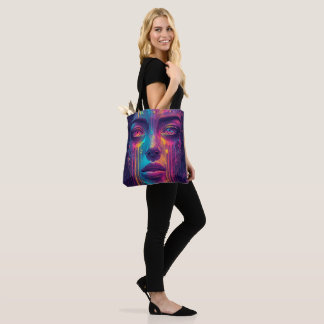 Melting Reality Tote Bag – Trippy Psychedelic Neon
