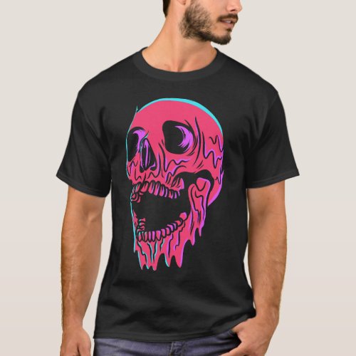 Melting Skull Head Pastel Goth Death Head Gothic E T_Shirt