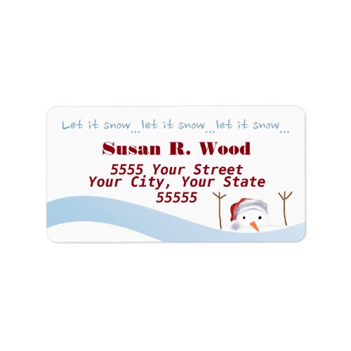 Melting Snowman Custom Address Labels