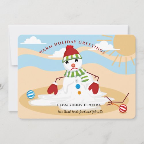 Melting Snowman Holiday Greeting Card