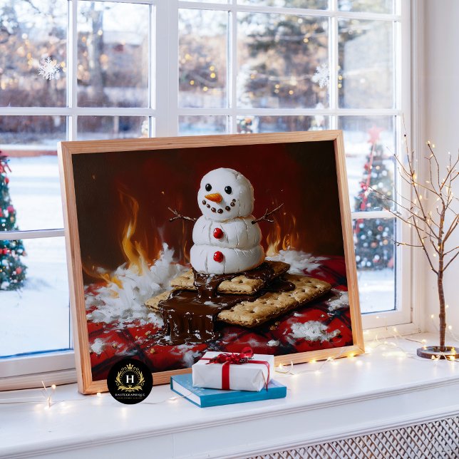 Melting Snowman S'mores Christmas Decoupage Tissue Paper (Creator Uploaded)