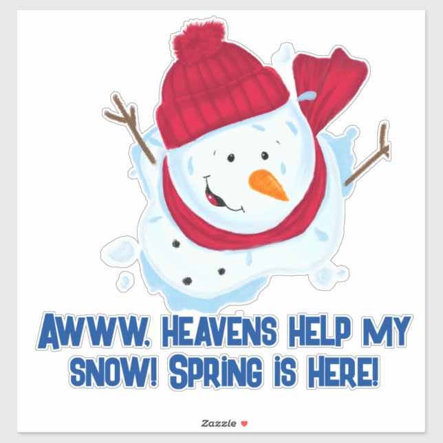 Melting snowman with funny quote sticker (Sheet)