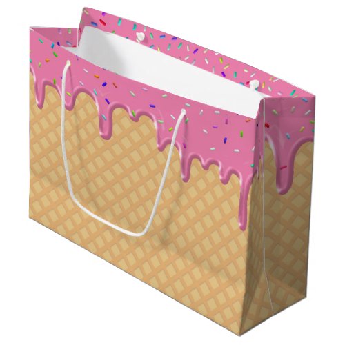 melting strawberry ice cream party large gift bag