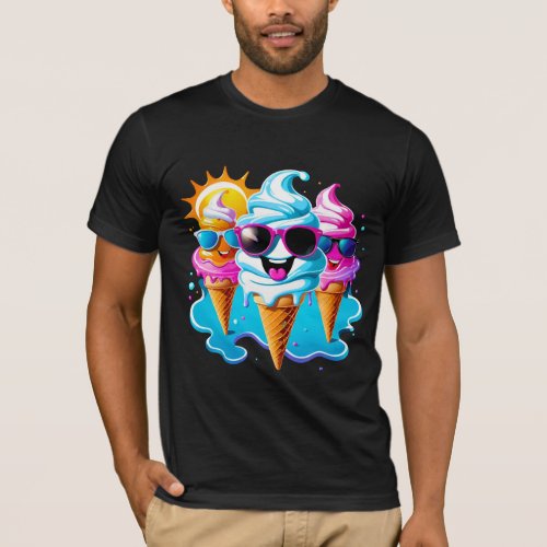 Melting Summer Bliss Ice Cream and Summer Vibes T_Shirt