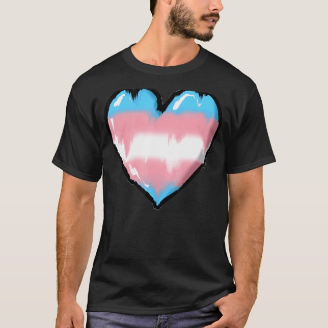 Melting Transgender Heart Trans Pride T-Shirt (Front)