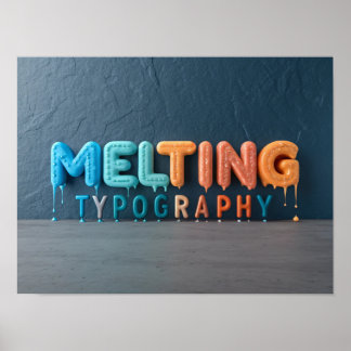 MELTING TYPOGRAPHY: A Colorful 3D Design Poster