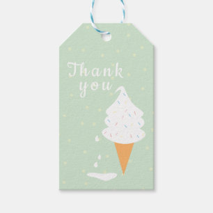 Melting Vanilla Ice Cream Cone With Sprinkles Gift Tags