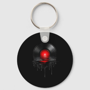 Melting Vinyl Record Vintage Sunset Drip Vinyl Rec Keychain