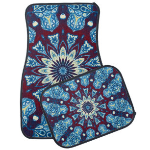 Melting watercolor colorful symmetrical pattern. V Car Floor Mat