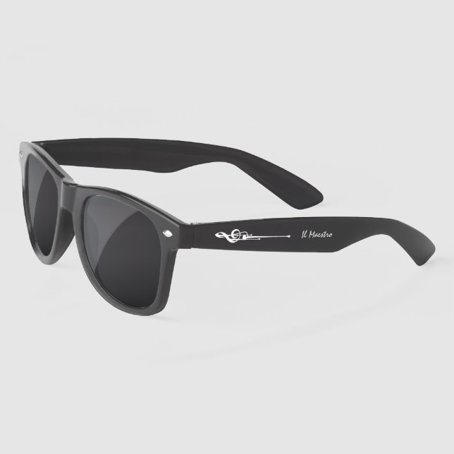 MELTPOINT BLACK Hot White G-Clef 'Il Maestro' Sunglasses (Left)