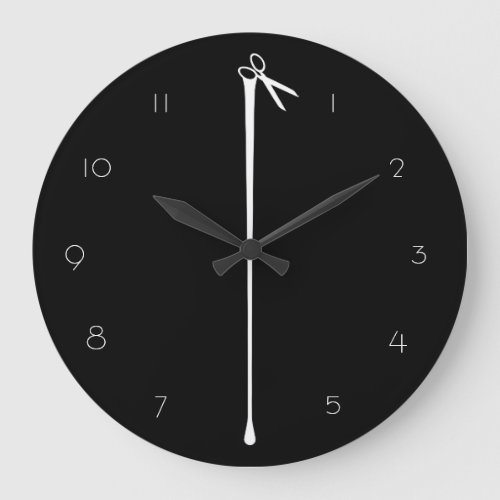 MELTPOINT BLACK Hot White Scissors Large Clock