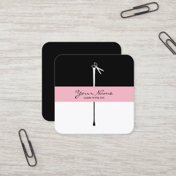Meltpoint Scissors Hair Stylist Square Business Card by prettystrangeu at Zazzle
