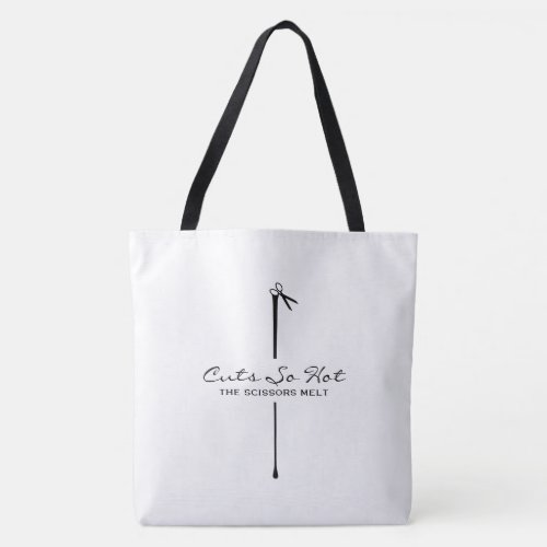 MELTPOINT WHITE Black Scissors Cuts So Hot Tote Bag