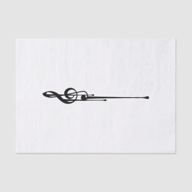 MELTPOINT WHITE Hot Black G-Clef Tissue Paper (Front)