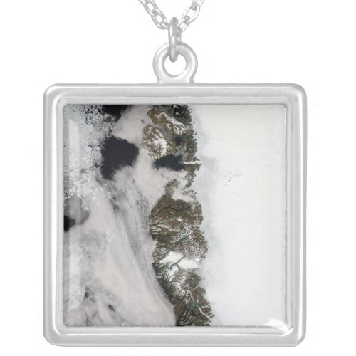 Meltwater ponds along Greenland West Coast Silver Plated Necklace