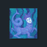 Melusine, Melusina, fantasy, surreal, water spirit Canvas Print<br><div class="desc">Melusine ( (or Melusina) is a figure of European folklore, a feminine spirit of fresh waters in sacred springs and rivers. Magical creature with the beautiful women face standing on the bottom, dark blue water, emerald green seaweeds, remote fish silhouettes and bubbles of air on the background. Artwork in navy...</div>