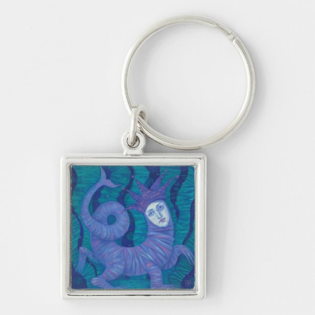 Melusine, Melusina, fantasy, surreal, water spirit Keychain (Front)