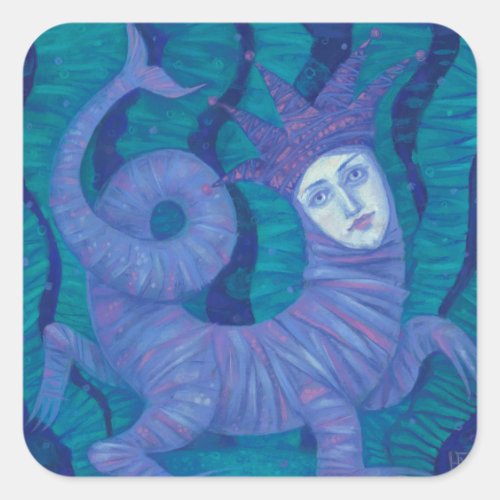 Melusine, Melusina, fantasy, surreal, water spirit Square Sticker