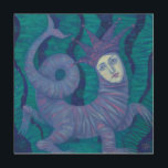 Melusine, Melusina, fantasy, surreal, water spirit Wood Wall Art<br><div class="desc">Melusine ( (or Melusina) is a figure of European folklore, a feminine spirit of fresh waters in sacred springs and rivers. Magical creature with the beautiful women face standing on the bottom, dark blue water, emerald green seaweeds, remote fish silhouettes and bubbles of air on the background. Artwork in navy...</div>