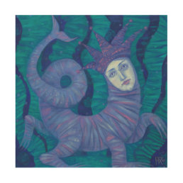 Melusine, Melusina, fantasy, surreal, water spirit Wood Wall Art