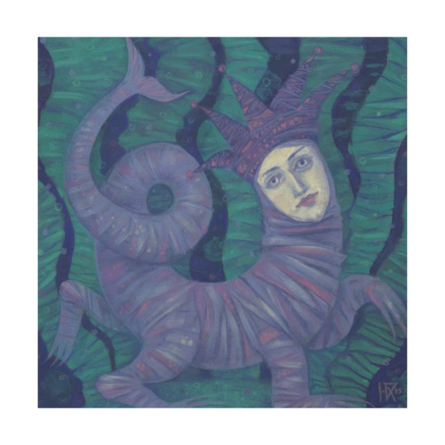Melusine, Melusina, fantasy, surreal, water spirit Wood Wall Art (Front)